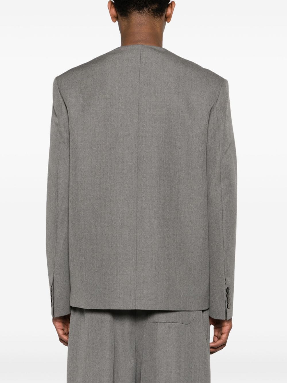 Shop Jacquemus La Veste Cuadrada Blazer In Grey