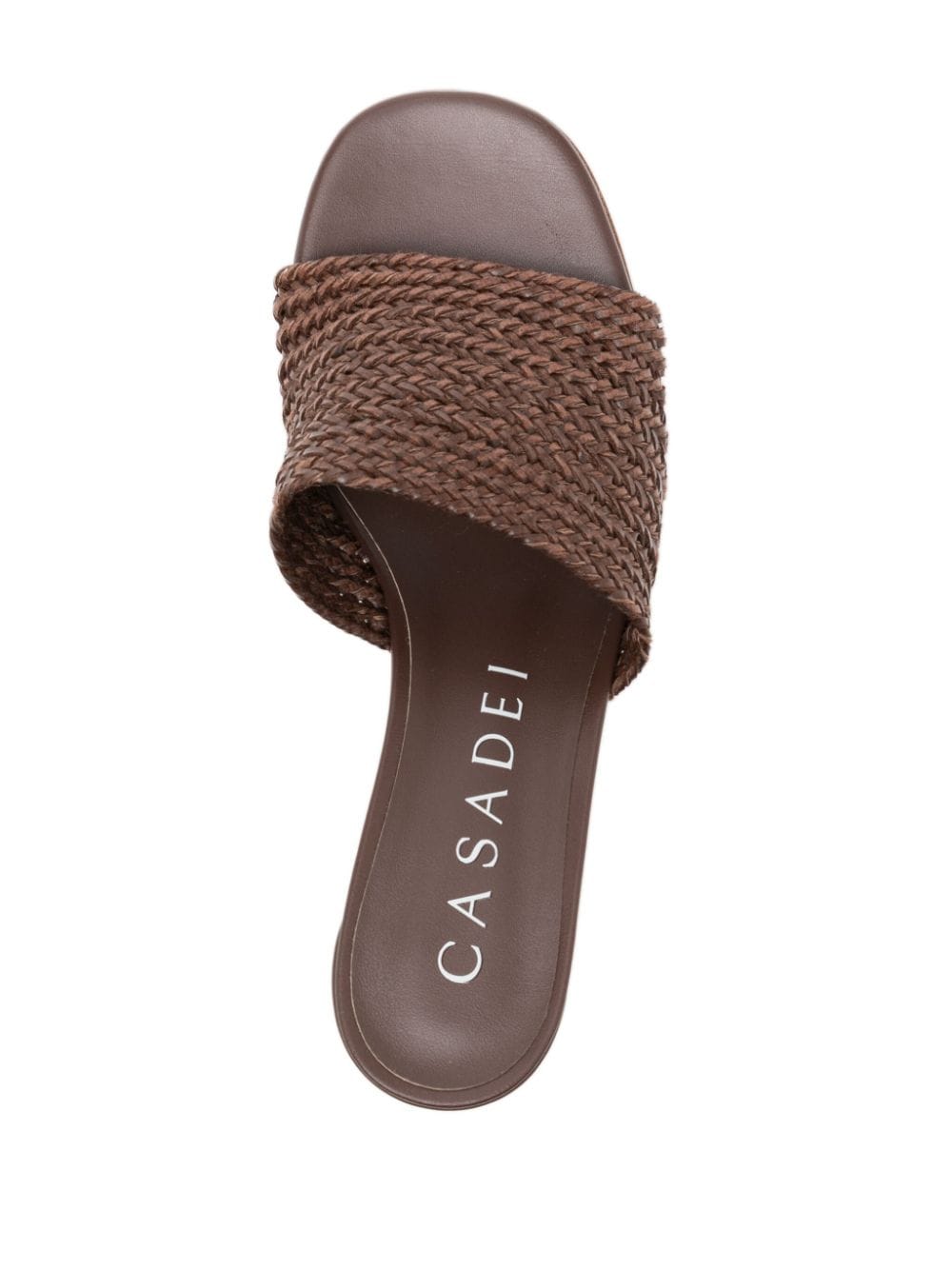 Shop Casadei Hanoi 60mm Woven Mules In Brown