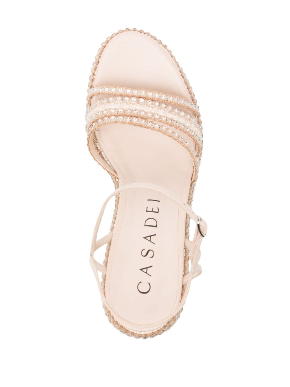 Shop Casadei Limel 100mm Wedge Sandals In Pink