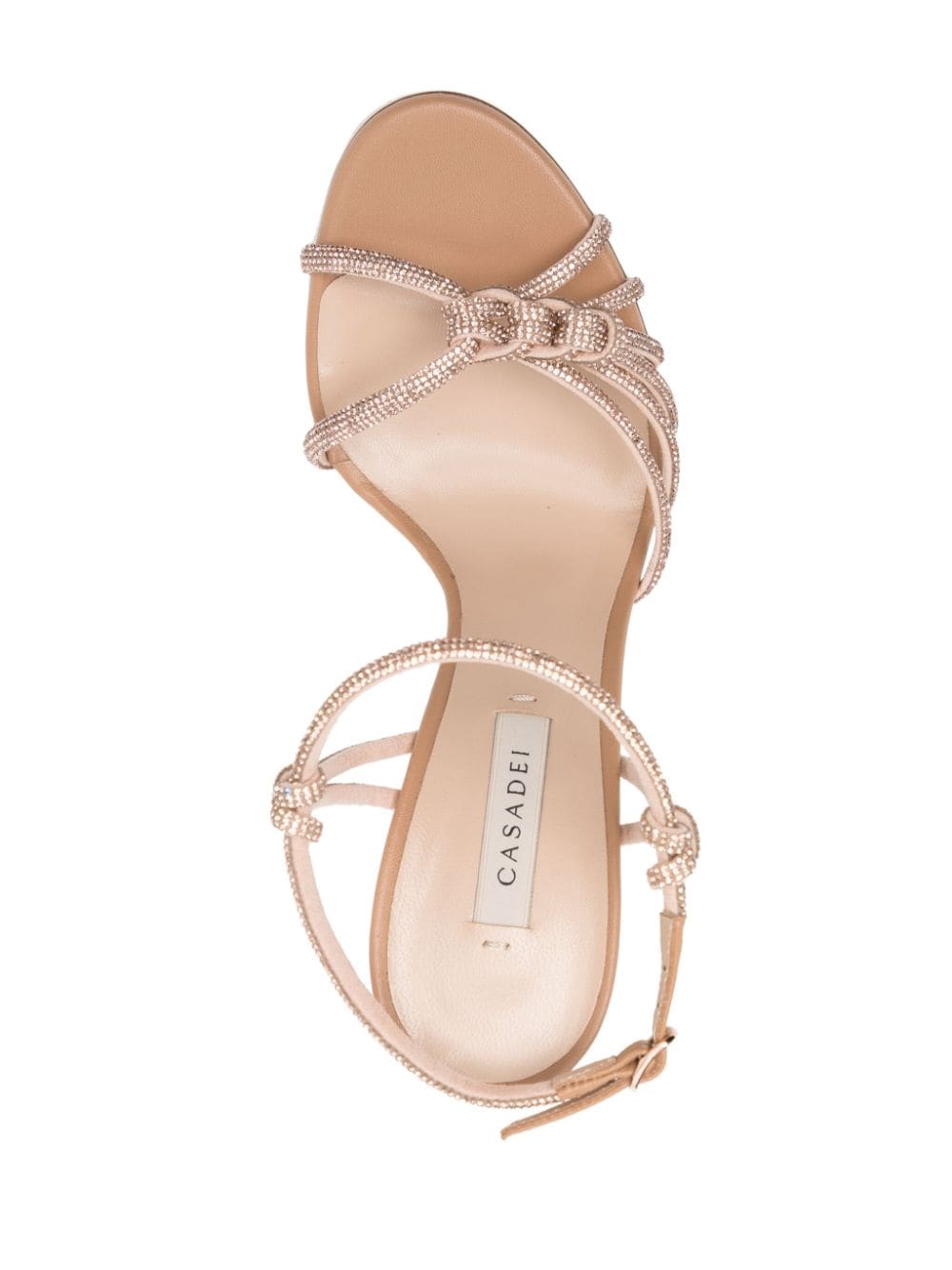 Shop Casadei Minorca 110mm Crystal-embellished Sandals In Neutrals