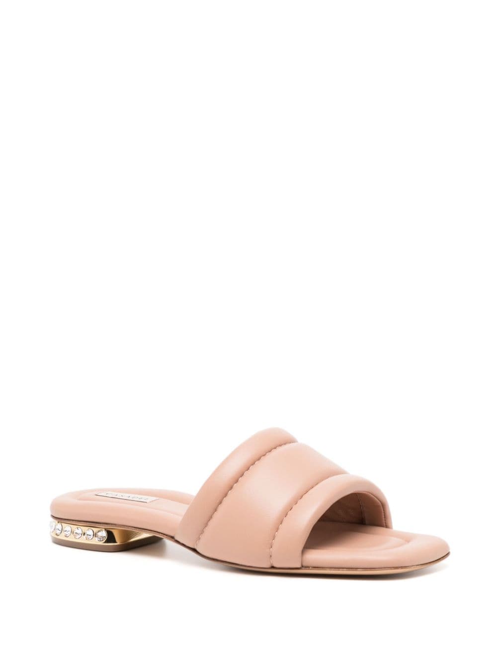 Shop Casadei Quilted Nappa-leather Slides In Pink