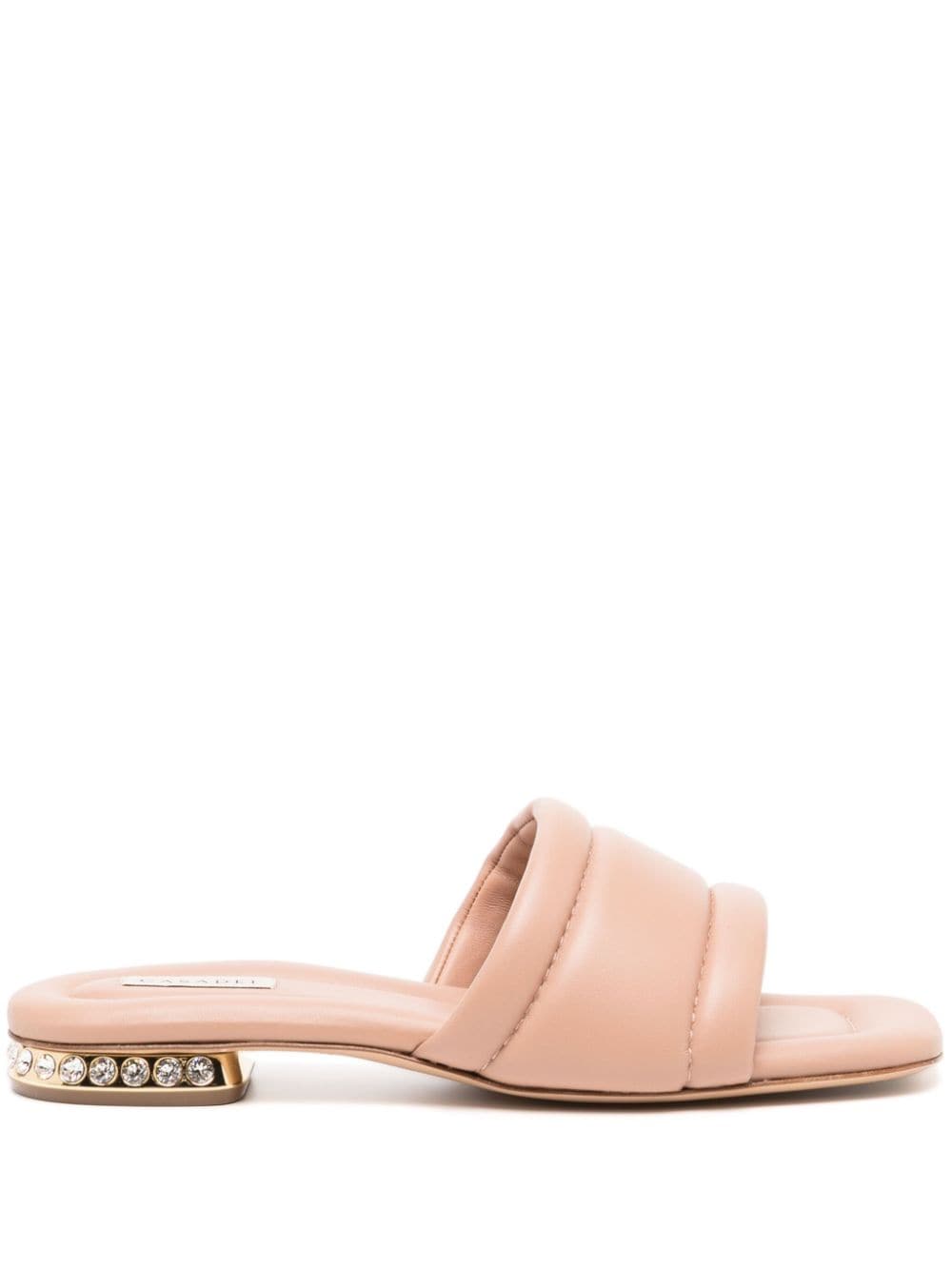 Casadei Quilted Nappa-leather Slides In Pink