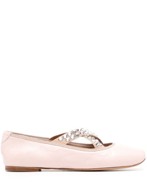 Casadei crystal-embellished ballerina shoes