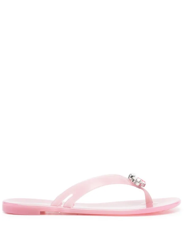 Casadei Jelly crystal embellished Flip Flops Farfetch