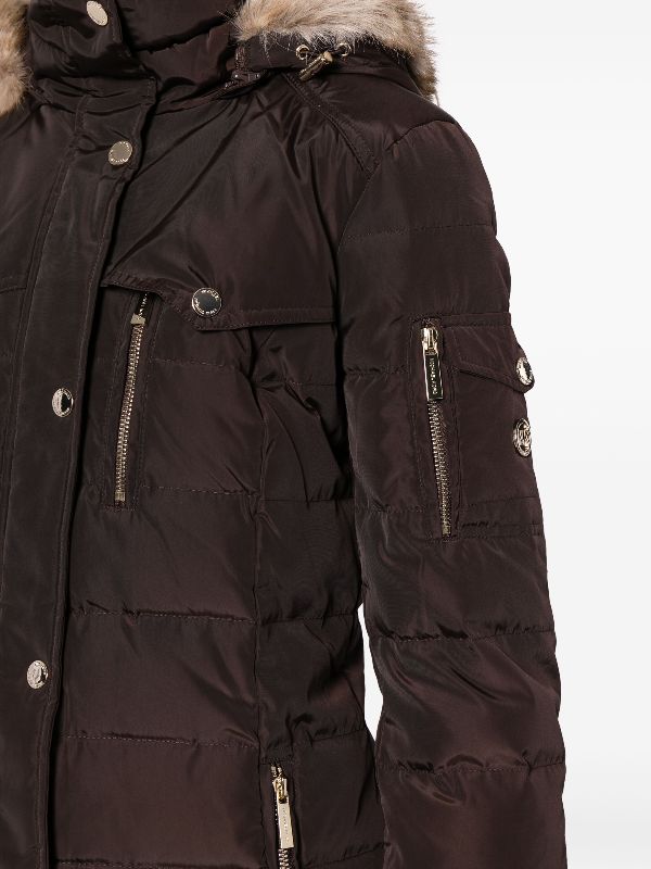 Michael kors down coat deals with zipper chest pockets