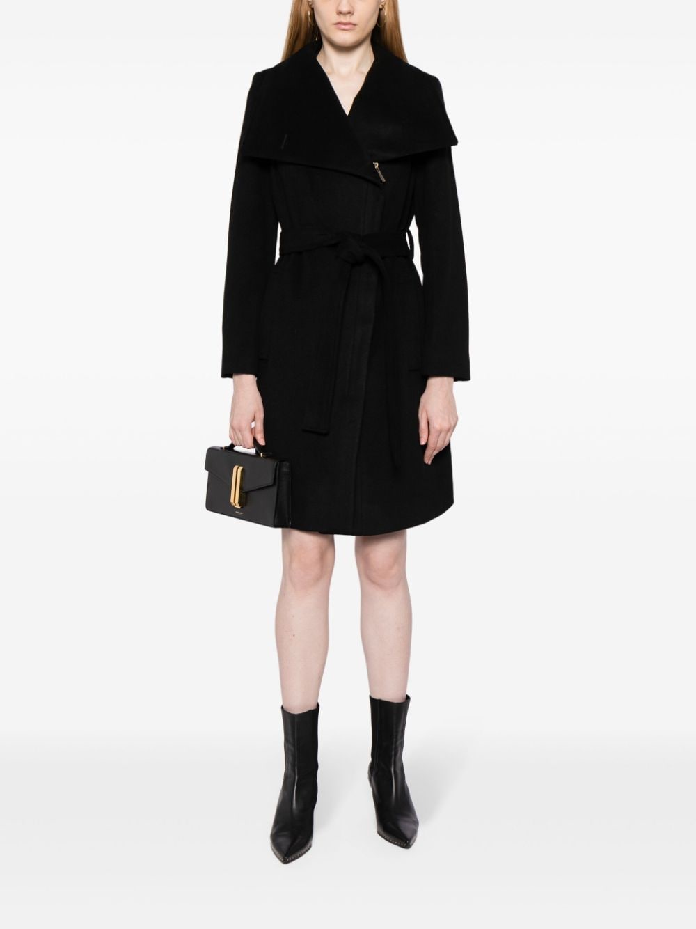 Shop Michael Michael Kors Belted Double-breasted Coat In Black