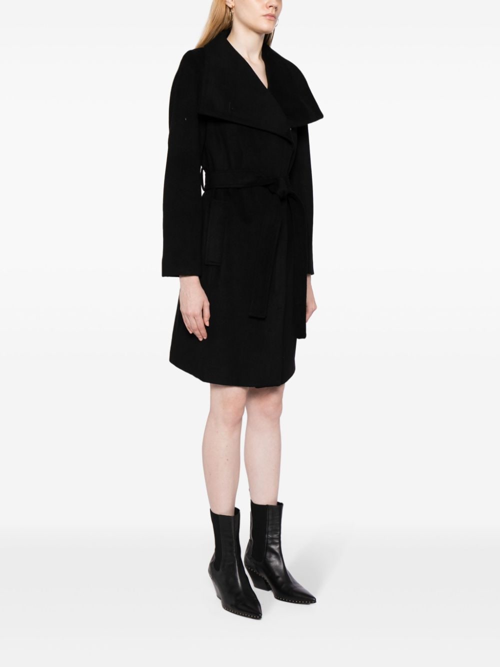 Shop Michael Michael Kors Belted Double-breasted Coat In Black