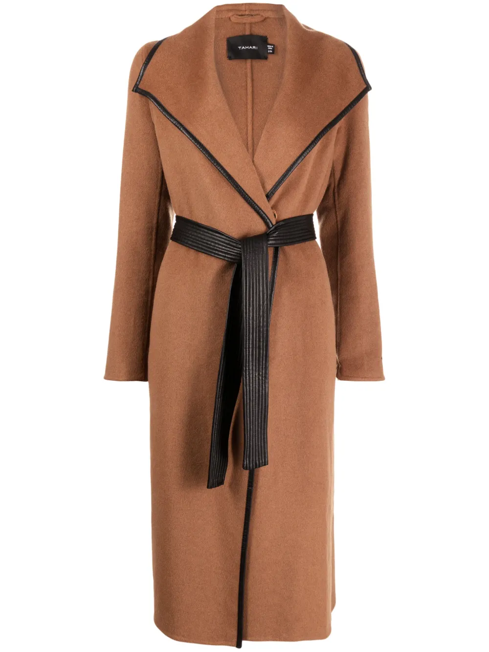 Tahari Cappotto con cintura - Marrone