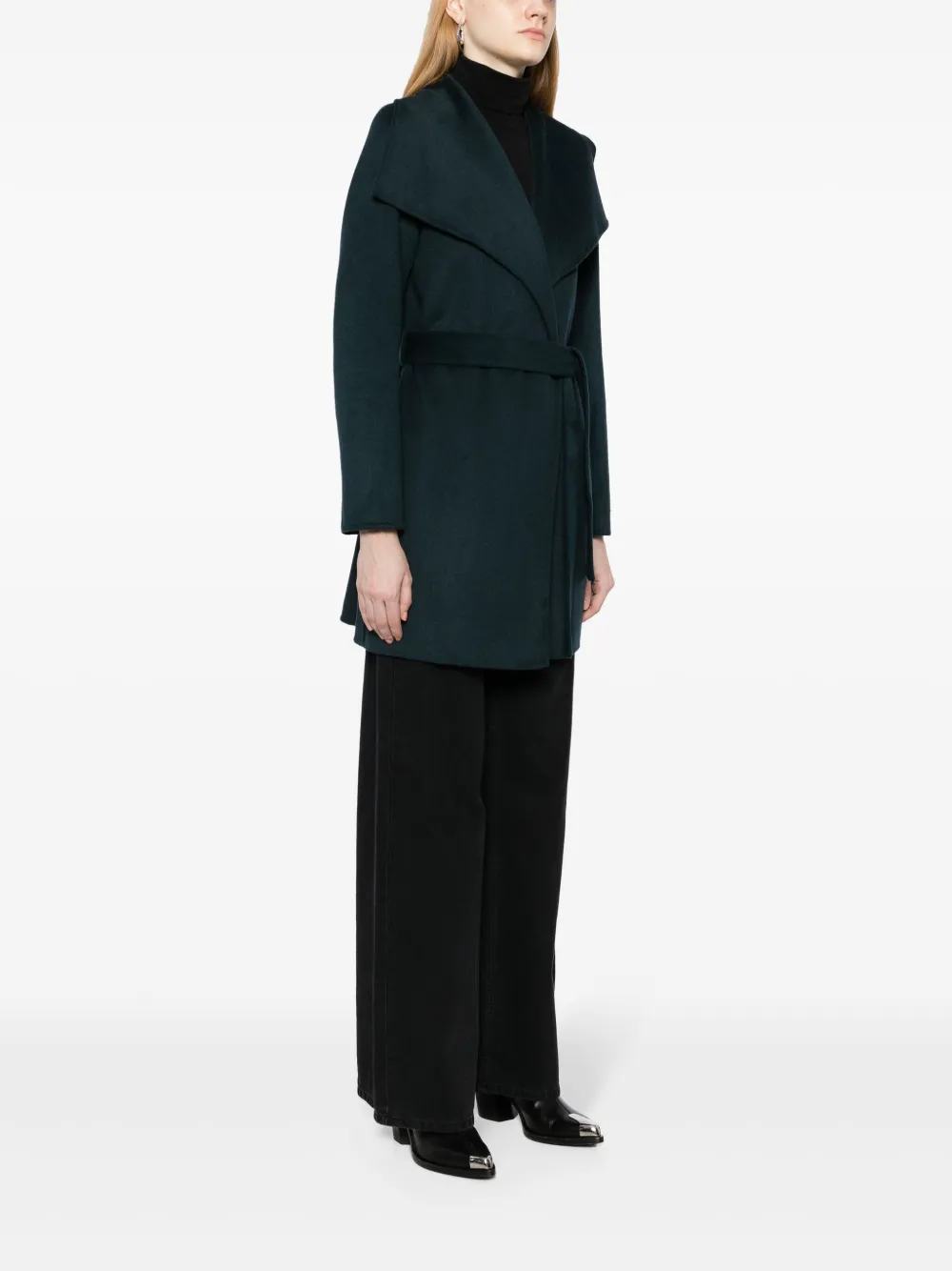 Wrap-Design Belted Coat
