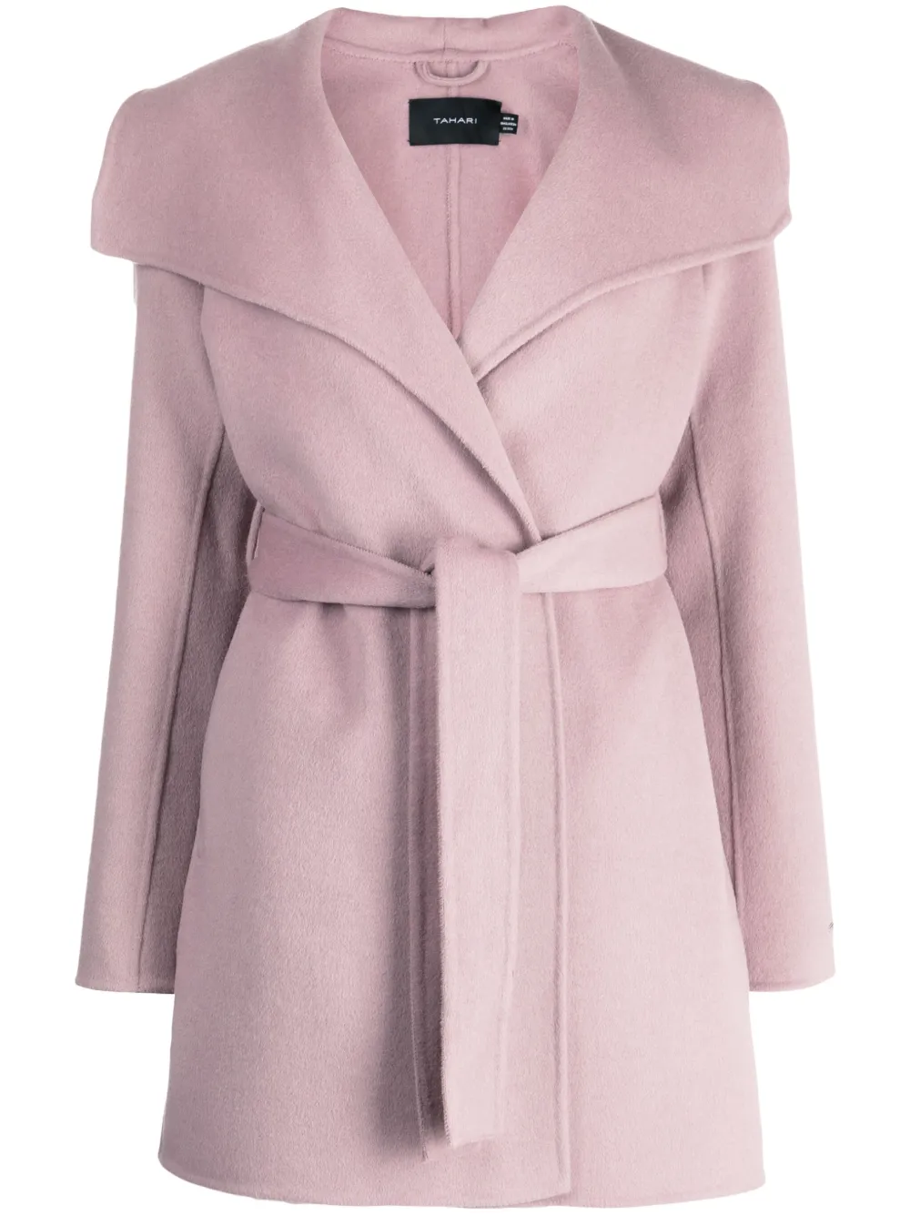 Tahari wrap-design belted coat | Pink | Image 1