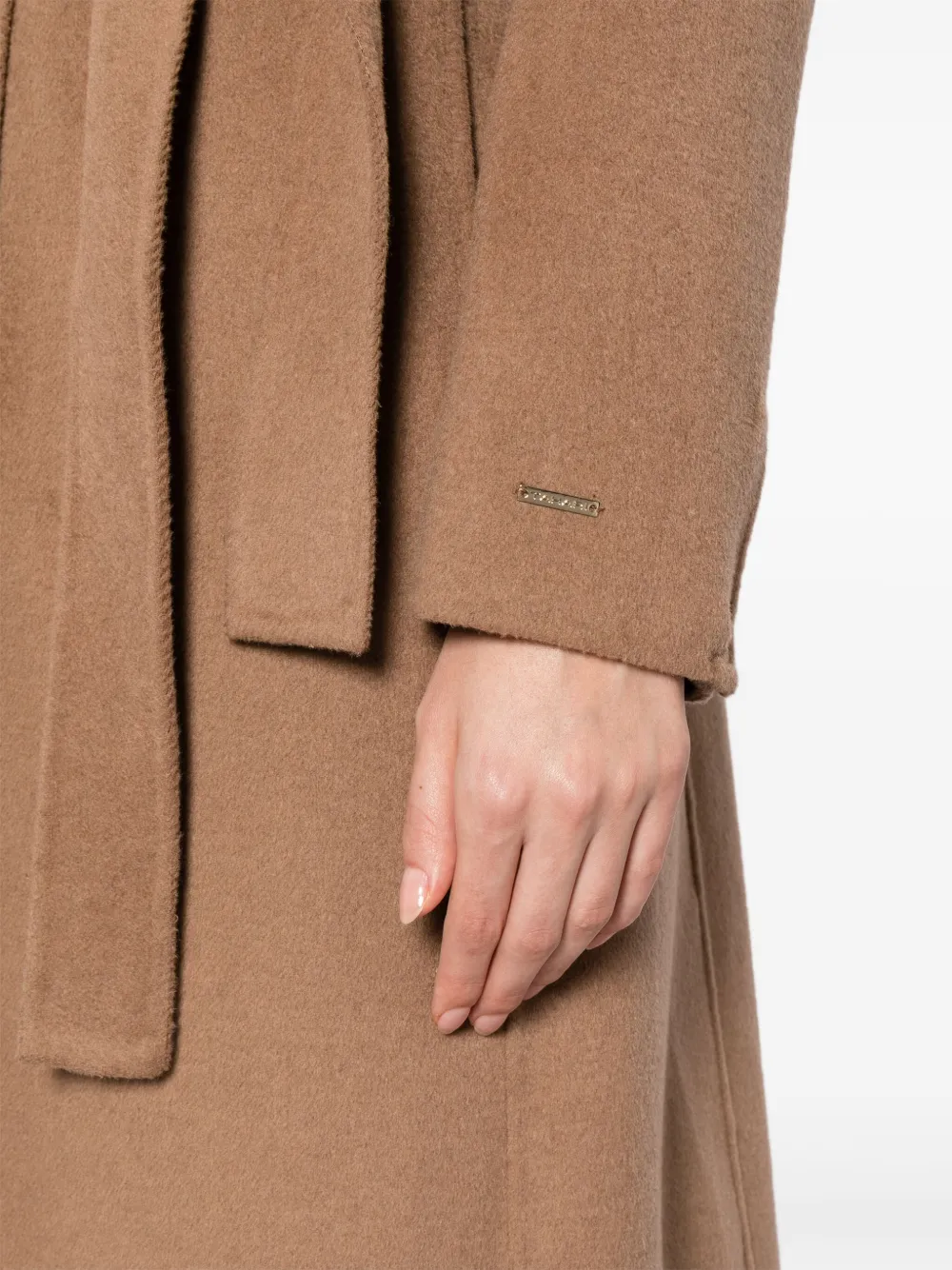Wrap-Design Belted Maxi Coat