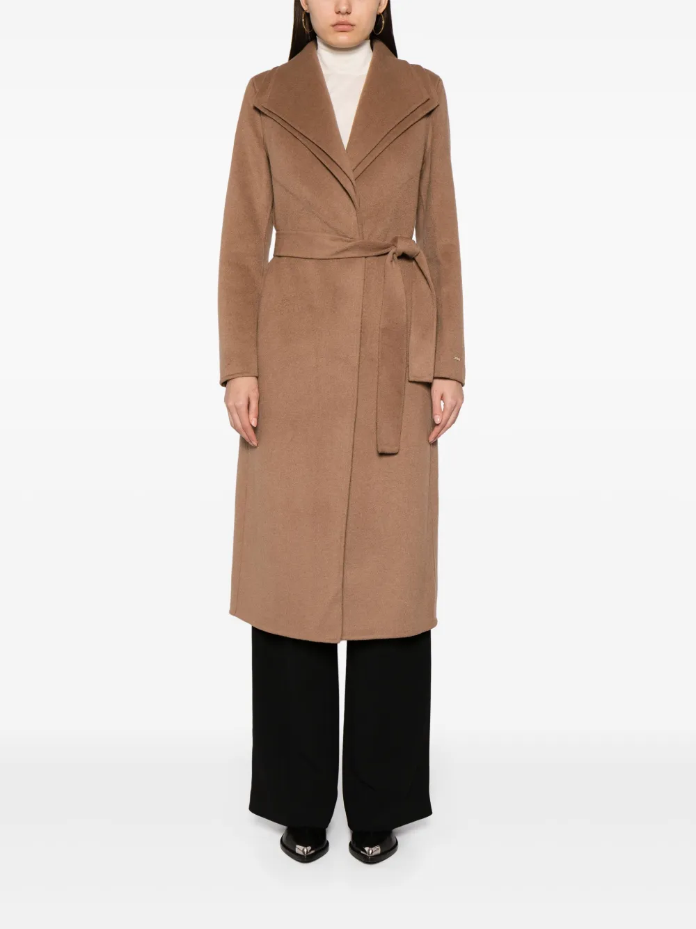 Tahari wrap-design belted maxi coat | Single Breasted Coats | Image 2