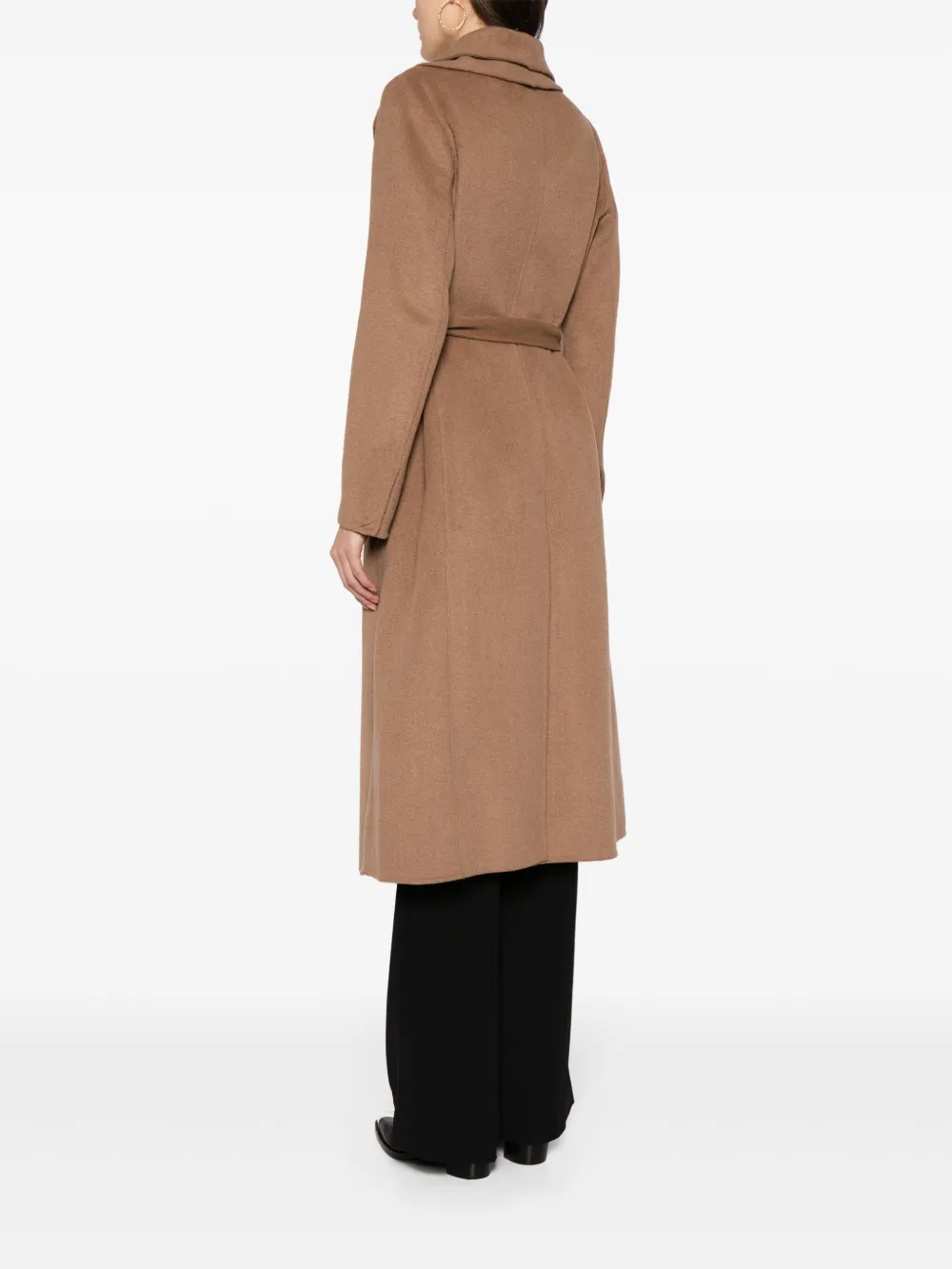 Wrap-Design Belted Maxi Coat