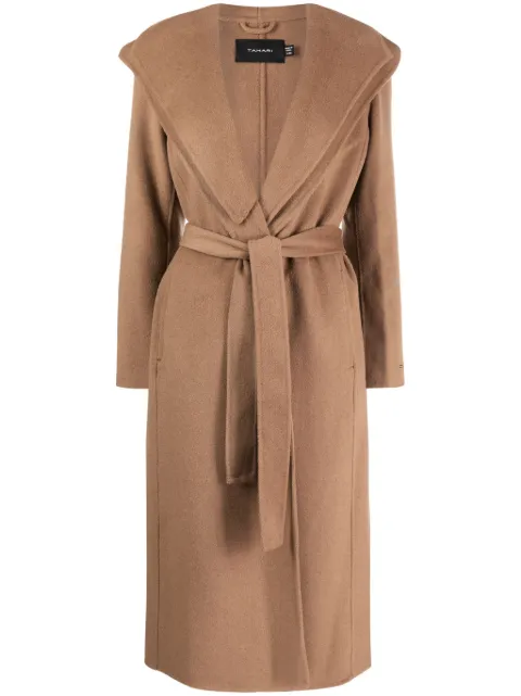 Tahari wrap-design belted maxi coat 