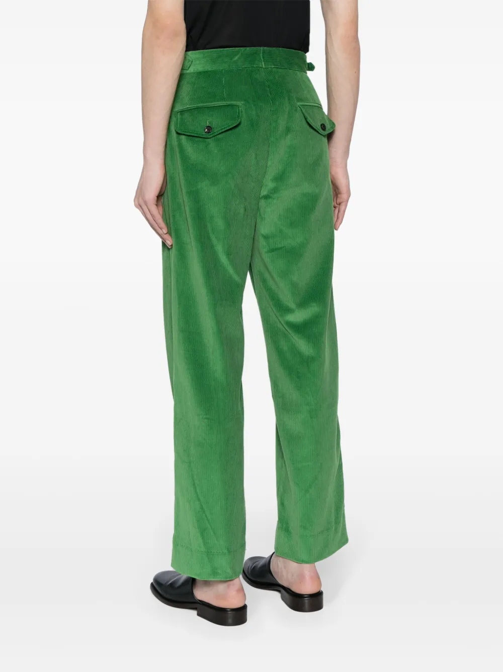 Shop Bode Straight-leg Cotton Corduroy Trousers In Green