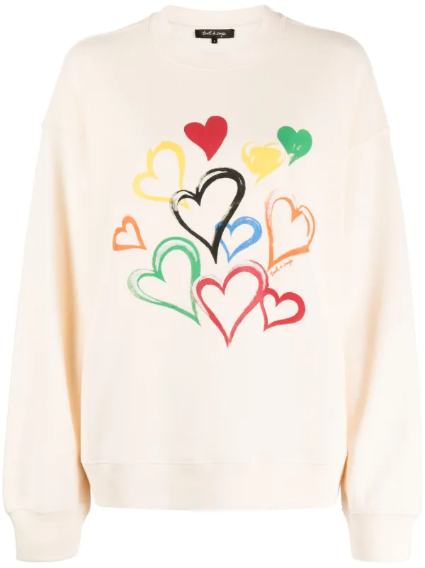 Heart print hot sale sweatshirt