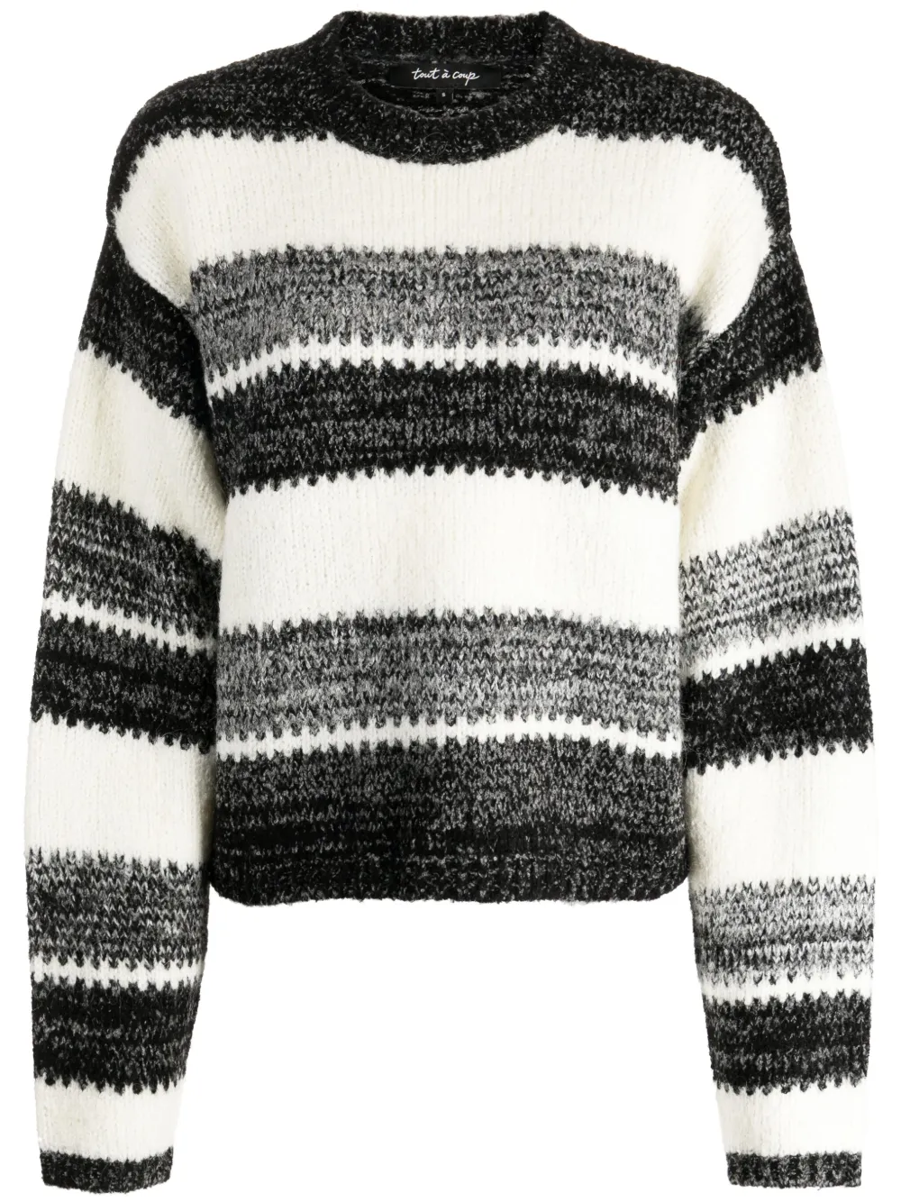 Tout A Coup Stripe-print Wool-blend Jumper In Schwarz