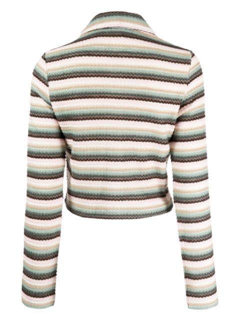 bouclé stripe-pattern jacket