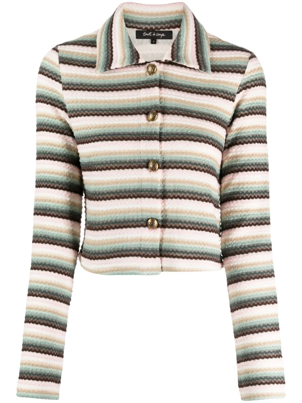 Tout A Coup Bouclé Stripe-pattern Jacket In Multicolour