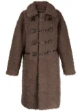 tout a coup hook-fastening shearling coat - Brown