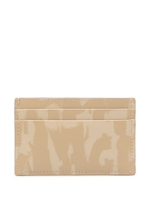 Graffiti-print leather cardholder