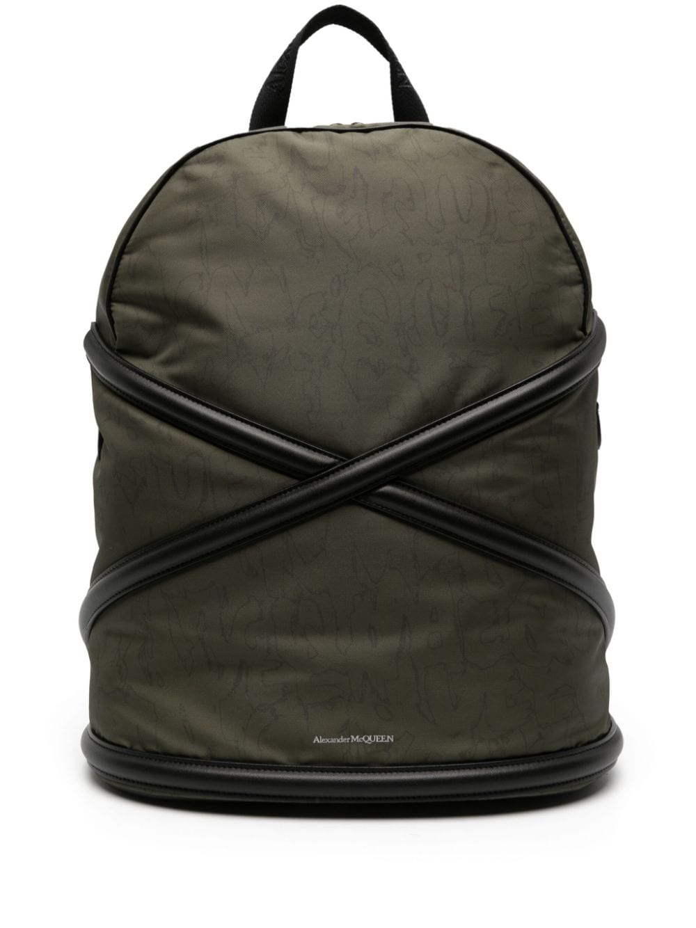 Alexander Mcqueen Crossover-straps Logo-print Backpack In Green