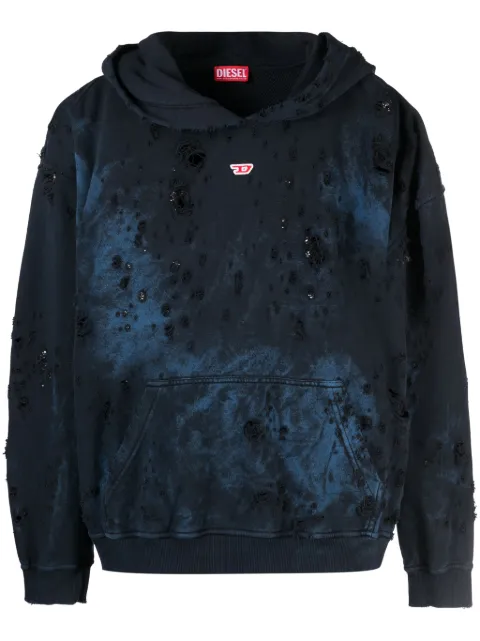Diesel hoodie Destroyed con logo bordado