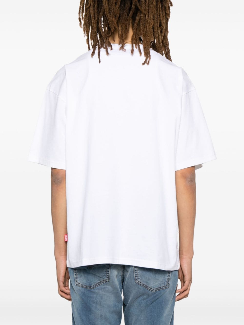 Shop Diesel T-boxt-back Cotton T-shirt In White