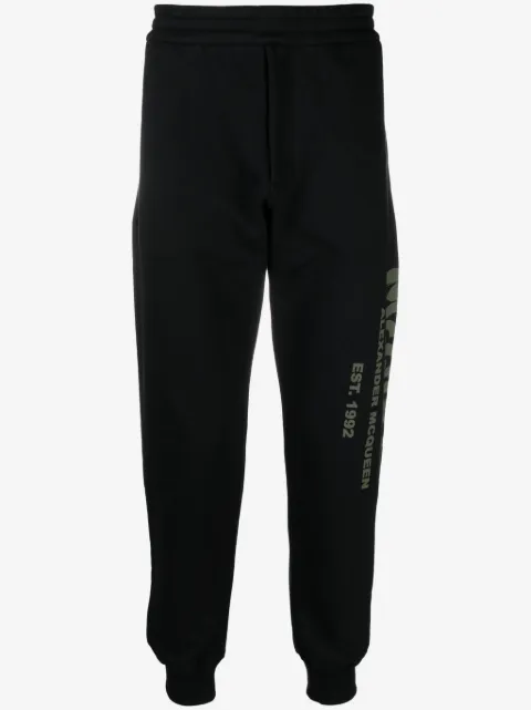 Alexander McQueen Graffiti cotton track pants