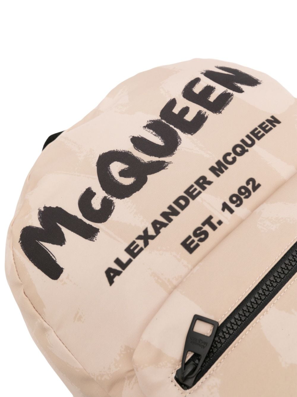 Shop Alexander Mcqueen Graffiti Metropolitan Logo-print Backpack In Nude