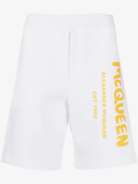 Alexander McQueen logo-print cotton shorts