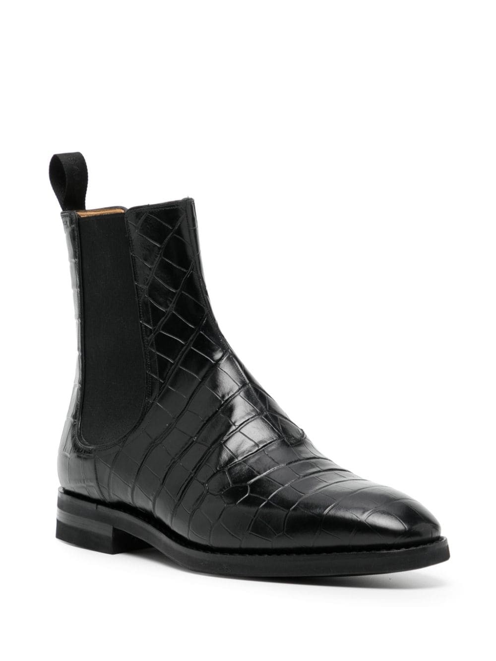 Shop Bally Crocodile-effect Leather Boots In Black