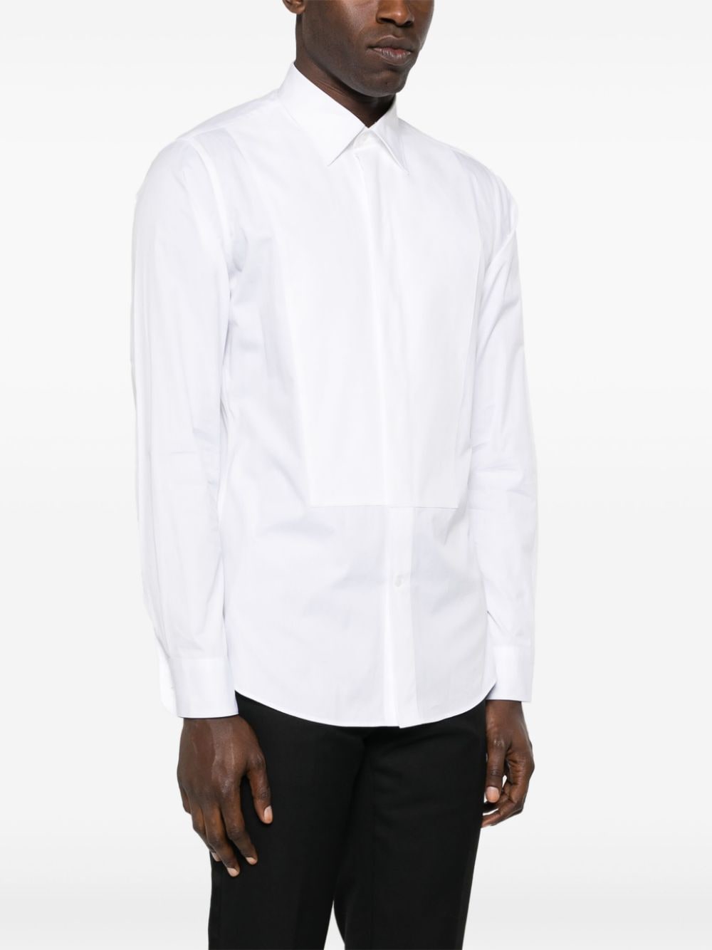 Shop Fursac Classic-collar Tuxedo Shirt In White