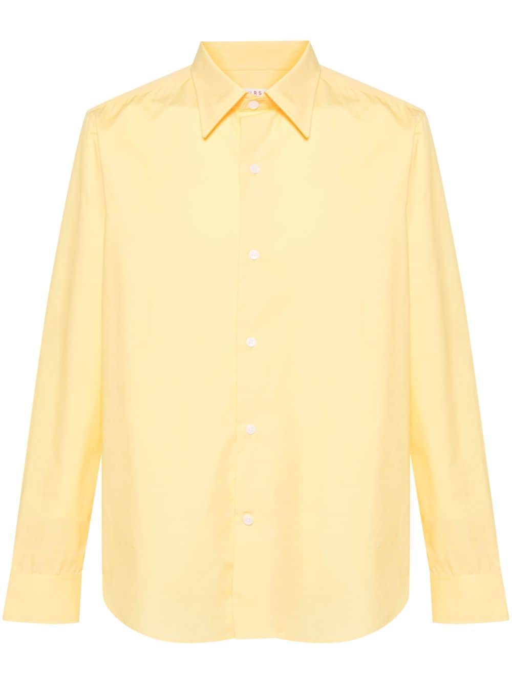 Fursac Pointed-collar Cotton Shirt In Yellow