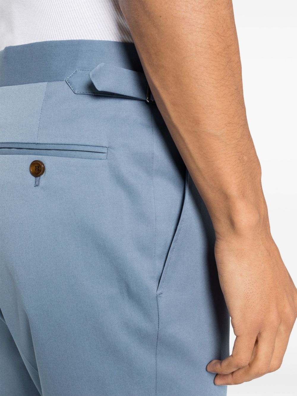 Shop Fursac Gabardine Pressed-crease Chinos In Blau