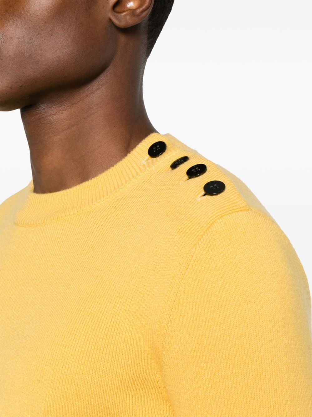 Shop Fursac Buttoned-shoulder Jumper In Gelb