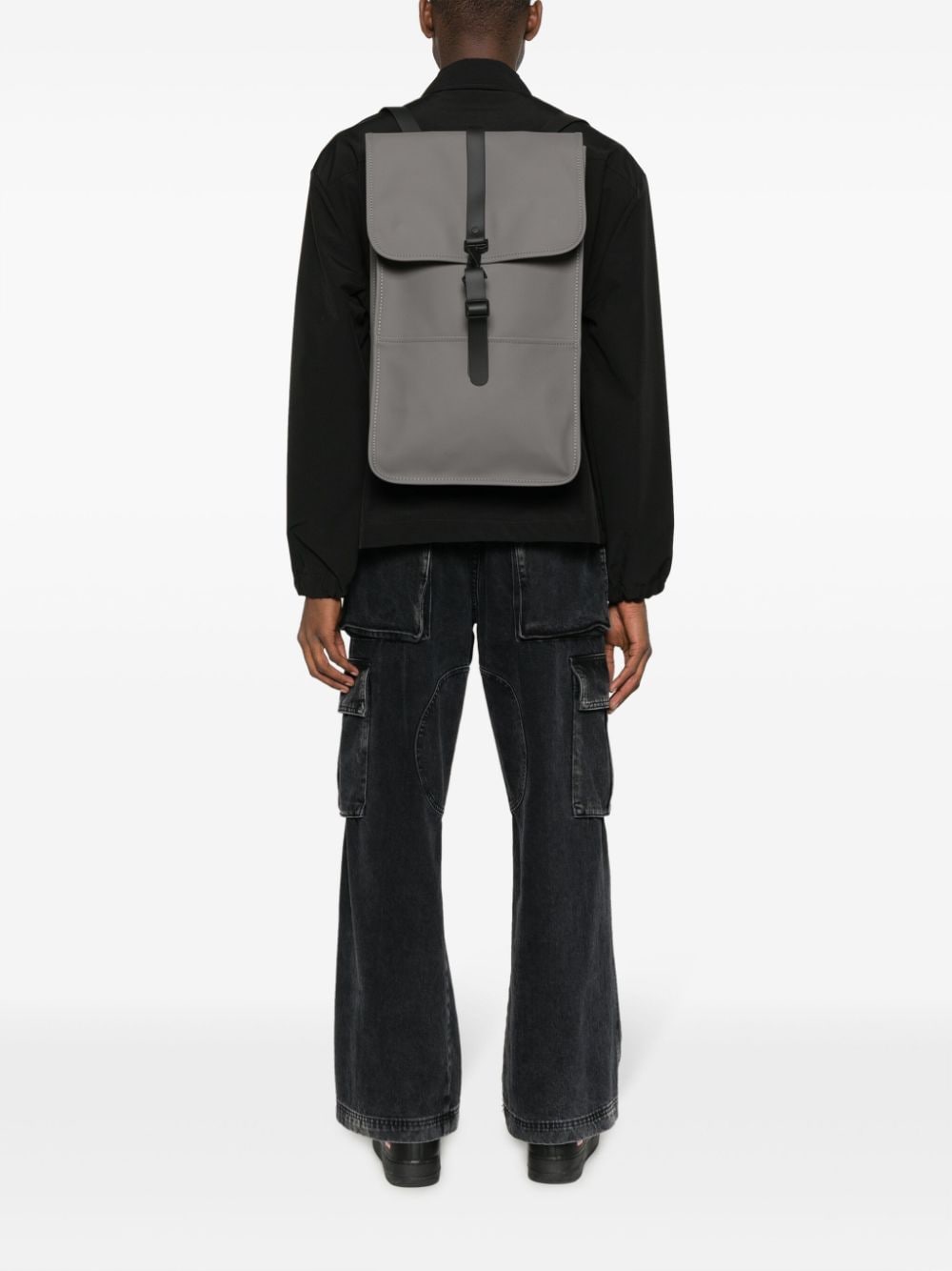 Rains rectangle-shape magnetic-fastening backpack - Grijs