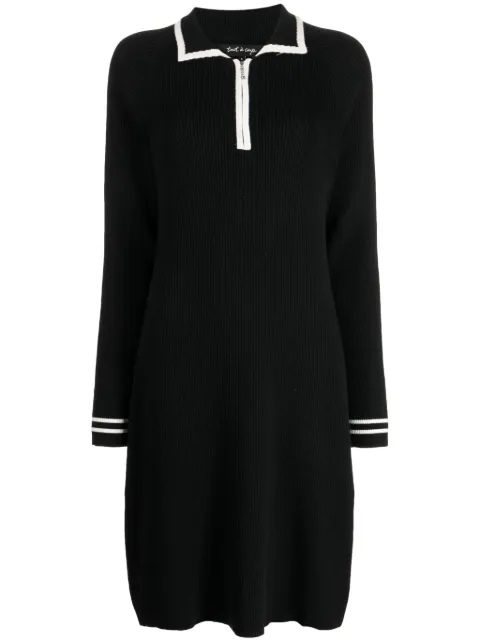 tout a coup stripe-trim polo dress