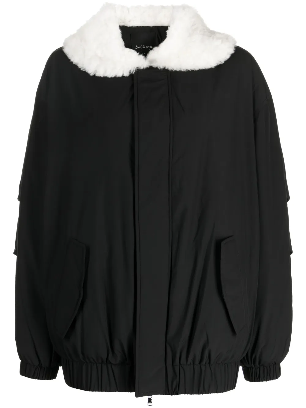 tout a coup faux shearling-trim jacket - Nero