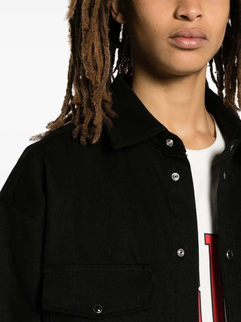 Purple Brand Padded Twill Shirt Jacket In Black