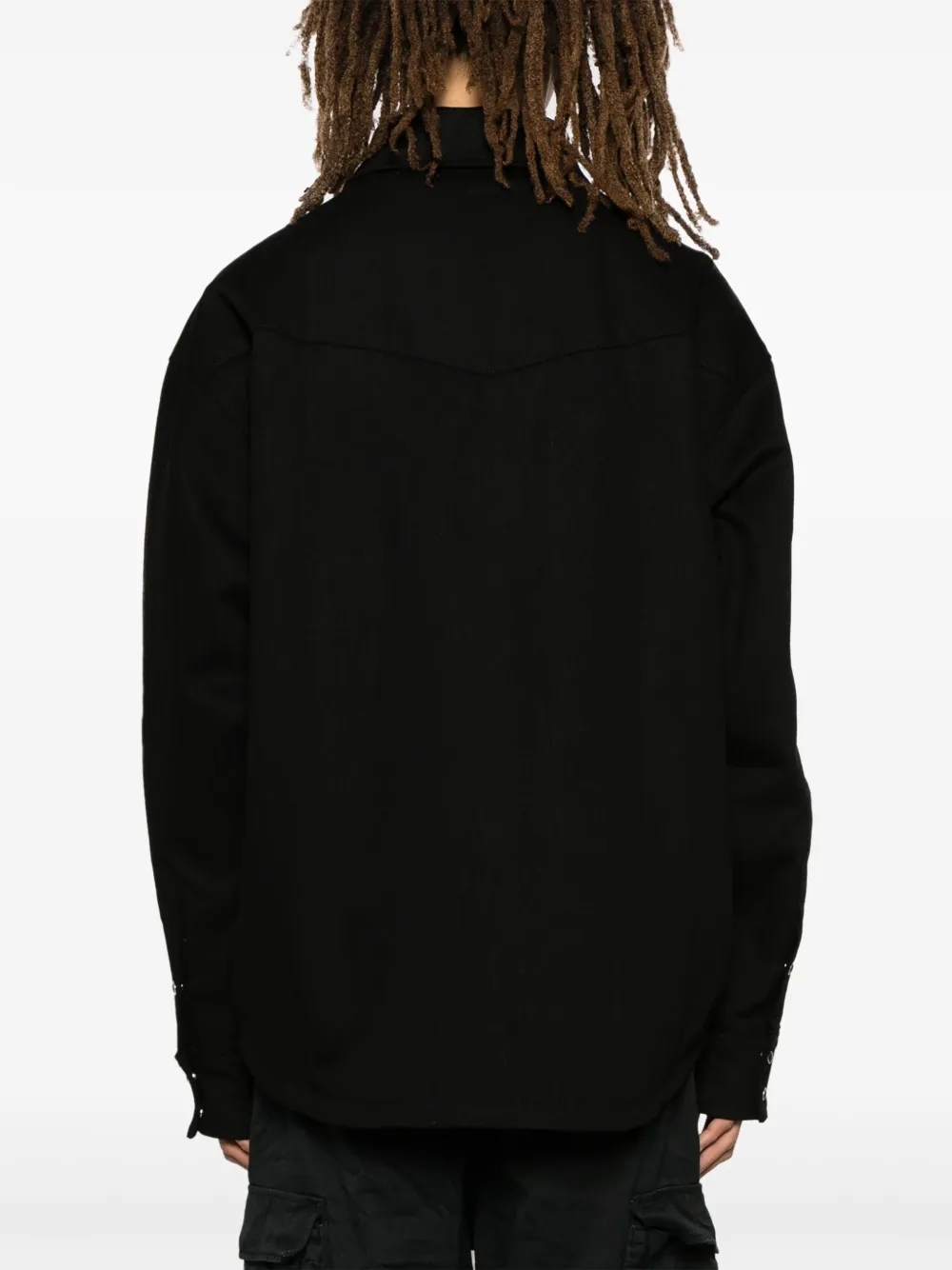 Purple Brand Padded Twill Shirt Jacket In Black