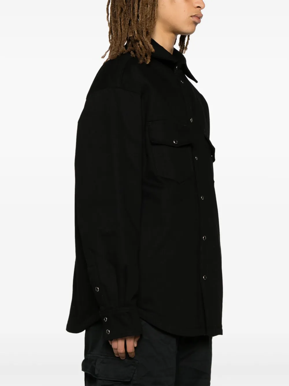 Purple Brand Padded Twill Shirt Jacket In Black