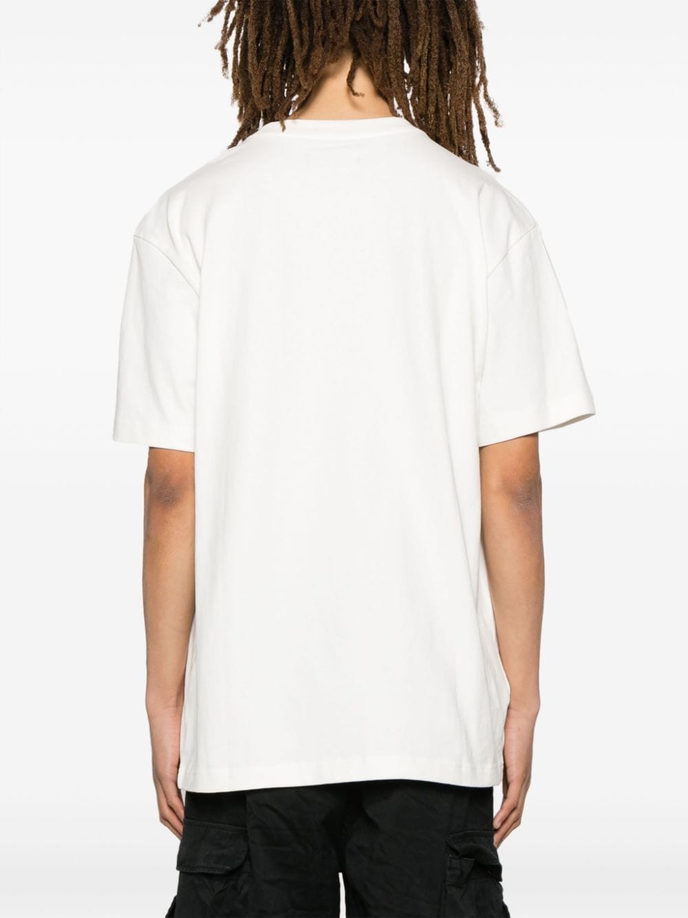 Shop Purple Brand Collegiate Logo-flocked T-shirt In White