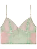 Diesel De-Fulvy-S denim cropped top - Green