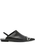 Diesel logo-plaque leather pumps - Black