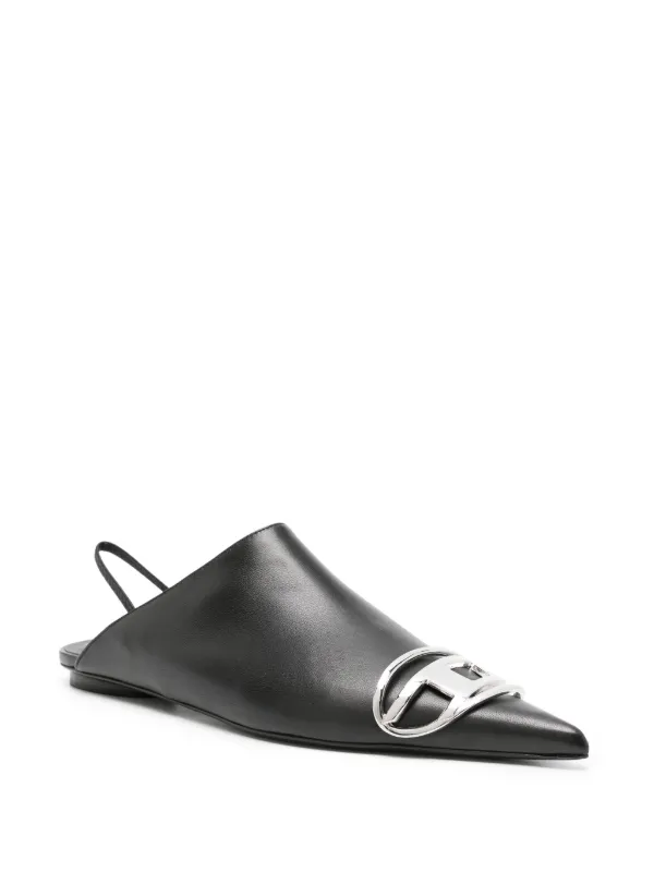 Diesel レザーミュール | ブラック | FARFETCH JP
