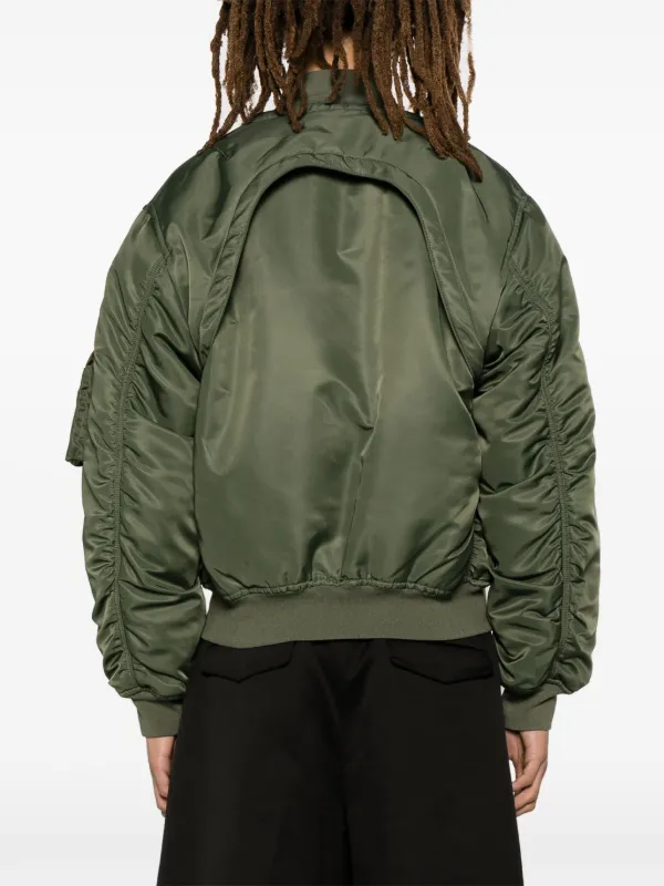 ジャケット ALEXANDER MCQUEEN GREY ZIPPED BOMBER JACKET Women's Zip Detail Bomber Jacket in Grey & Silver | McQueen NL