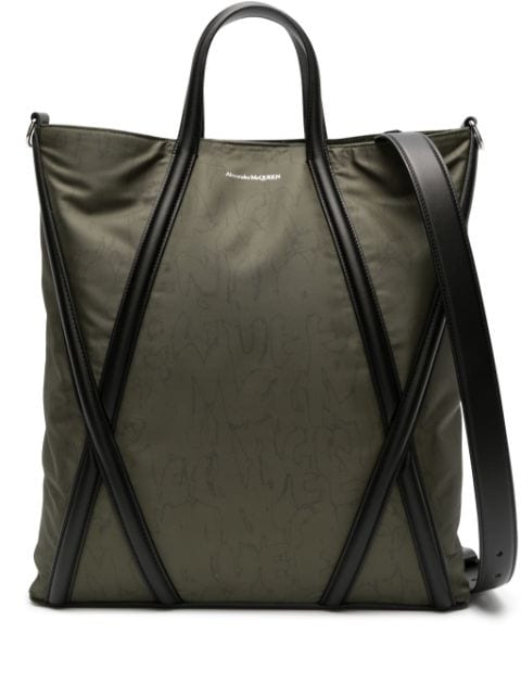 Alexander McQueen panelled-leather gabardine bag