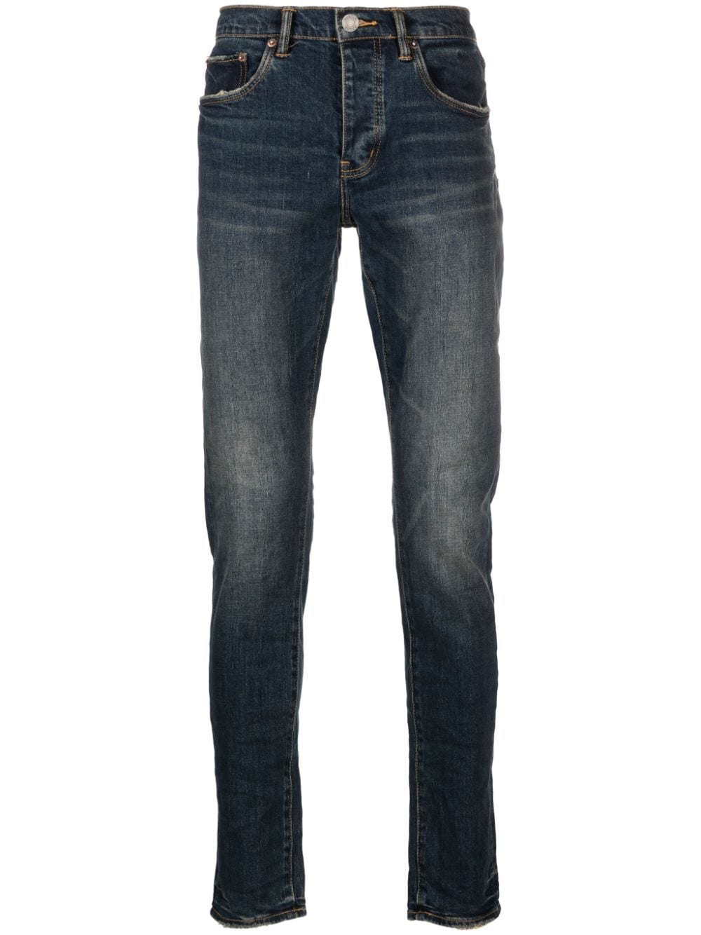 Shop Purple Brand P001 Low-rise Slim-leg Jeans In Blue