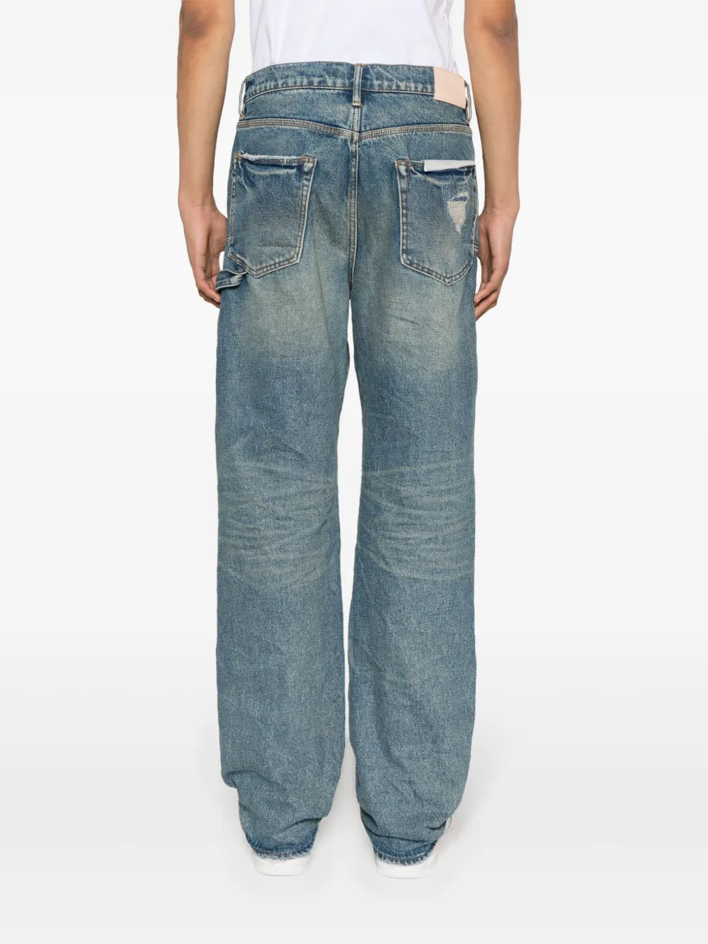 Purple Brand P015 cargo broek met verlaagd kruis Blauw